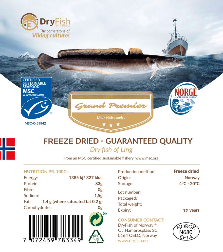 Freeze dried Ling portions - 2 KG  - COMING SOON