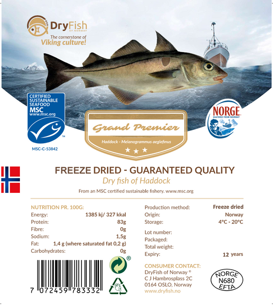 Freeze dried Haddock Portions - 2 KG - COMING SOON